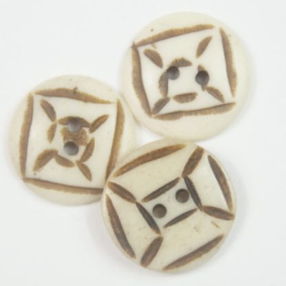 Natural Carved Round Button